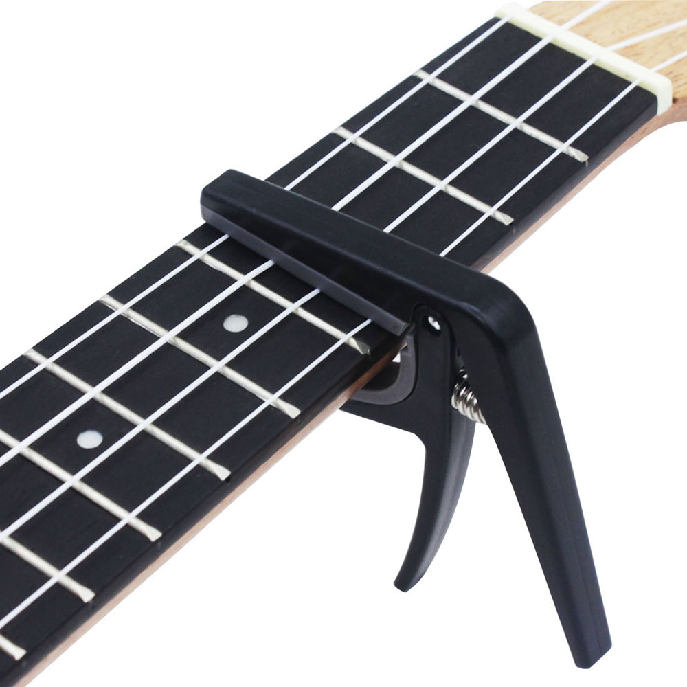 Musical Instrument Hawaii - ウクレレカポプロフェッショナルブラックギターチューニングクランプクイックチェンジチューナー楽器アクセサリーハワイアコースティック4弦