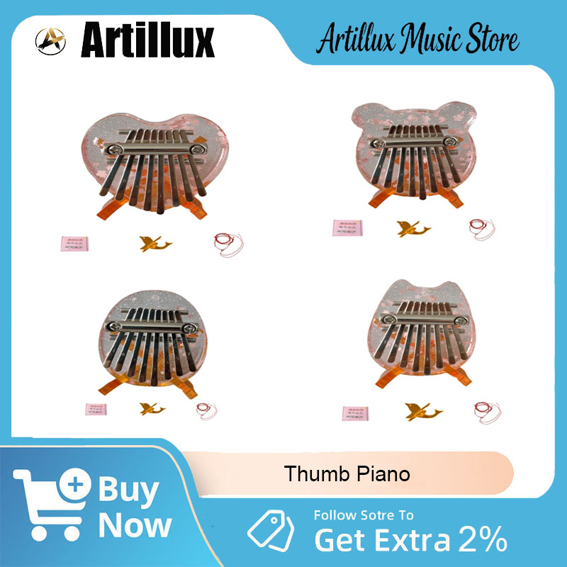 A Musical Instrument With Keys - Artillux サムピアノ 新品、高品質 8 キー アクリル