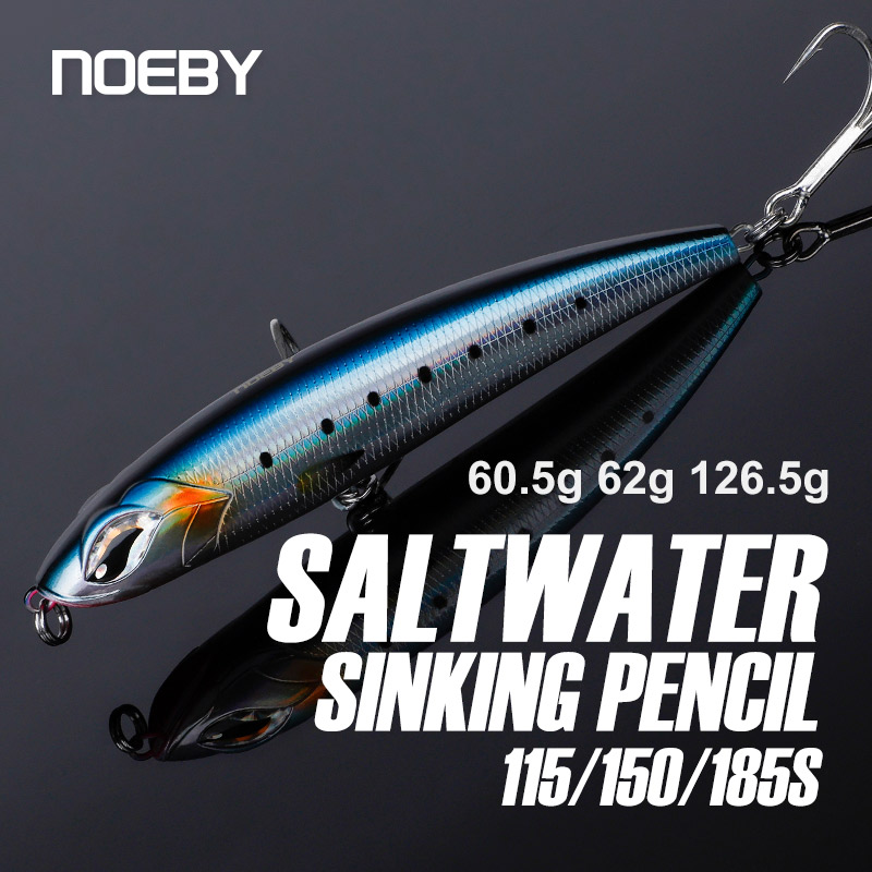 Rain Stick Percussion - Noeby-釣り用の人工餌,鉛筆のようなルアー,115mm, 60.5g, 150mm, 62g, 185mm, 126.5g
