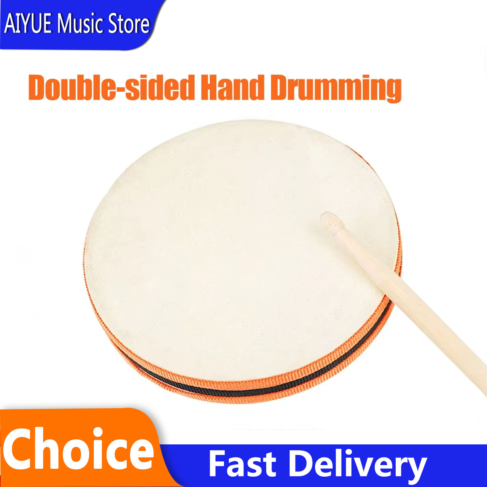 Musical Instrument For Babies - 両面ハンドドラム音楽愛好家のためのベビーシープスキンハンドドラムオルフ楽器ドラム楽しいパーカッション楽器