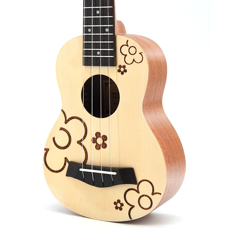 Musical Instrument Hawaii - 21インチ ウクレレ スプルース材 小花柄 ハワイ 4弦ギター