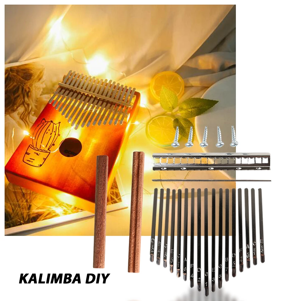 A Musical Instrument With Keys - DIY 17 トーンカリンバキーティンセットムビラ親指ピアノローズウッドブリッジ交換部品自家製楽器アクセサリー