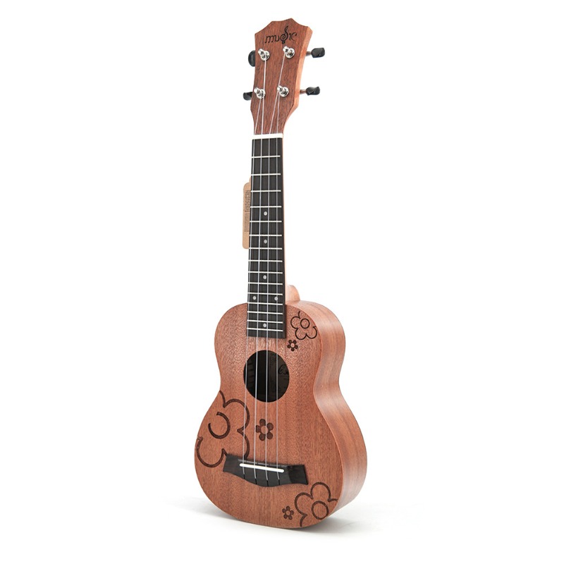Musical Instrument Hawaii - 21インチ サペレウッド 花柄プリント ウクレレ 4弦 ハワイ