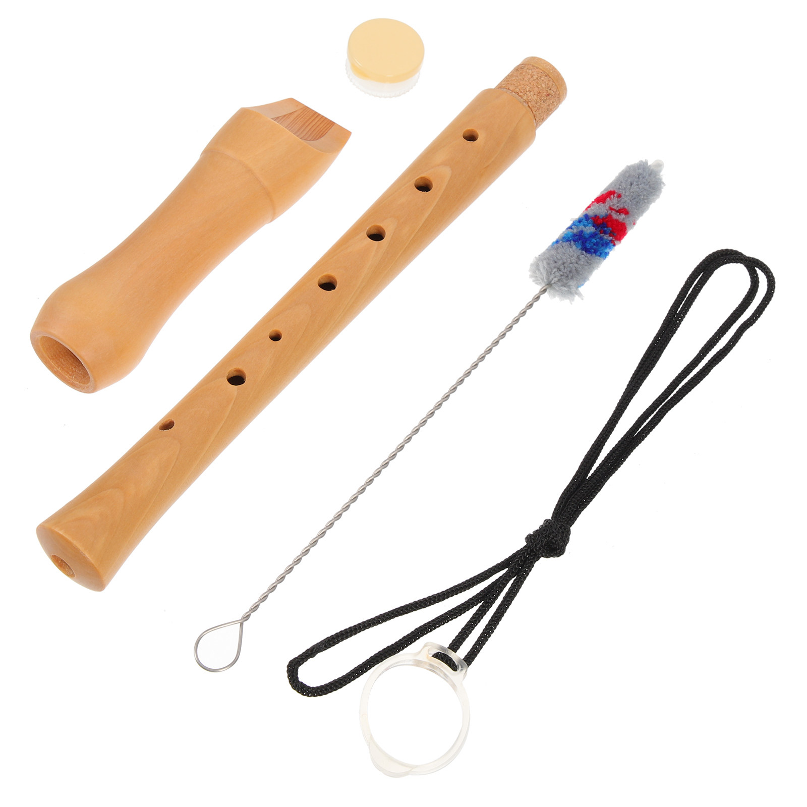 Musical Instrument German - 1セット 8穴ドイツ式リコーダー 初心者向け子供用楽器 天然木色 丸みを帯びたエッジ 演奏しやすい
