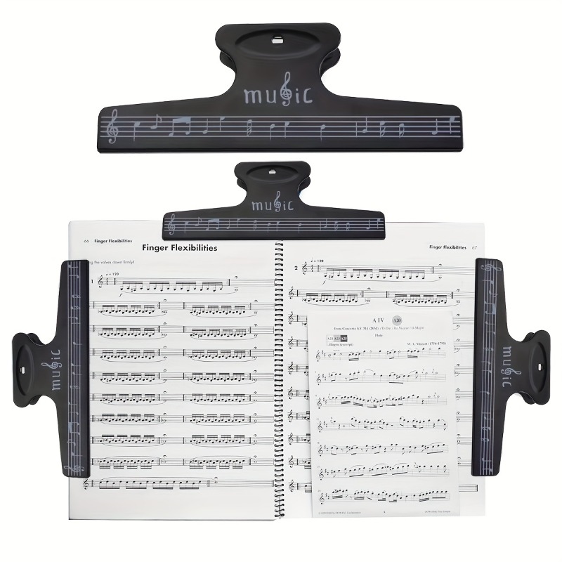 Musical Instrument Book - 楽譜クリップ文具フォルダークリップブックページノートクリップ楽譜固定クリップギター楽器アクセサリー用