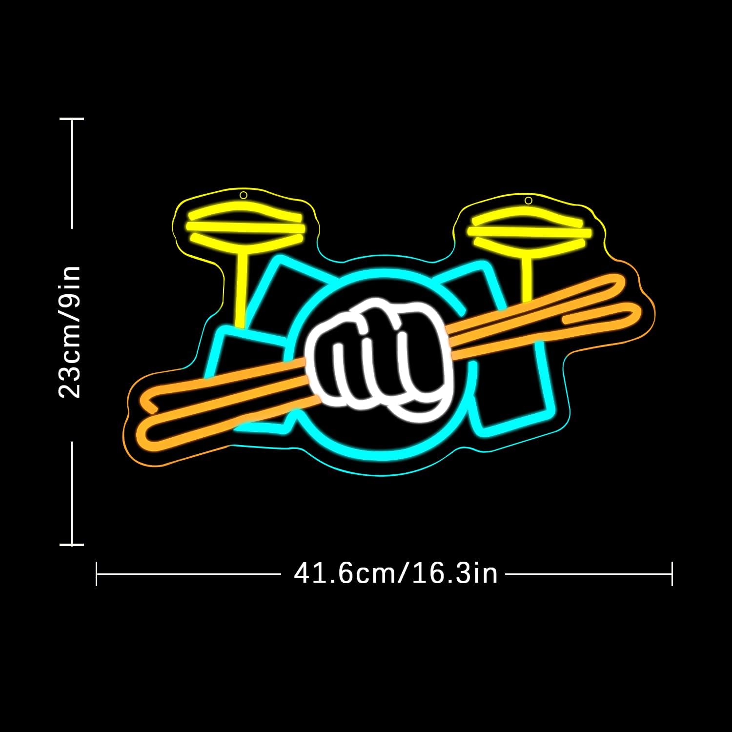 ドラムセットネオンサインUSB電源式楽器LEDネオンライト、 - Musical Instrument Music のレビューと価格