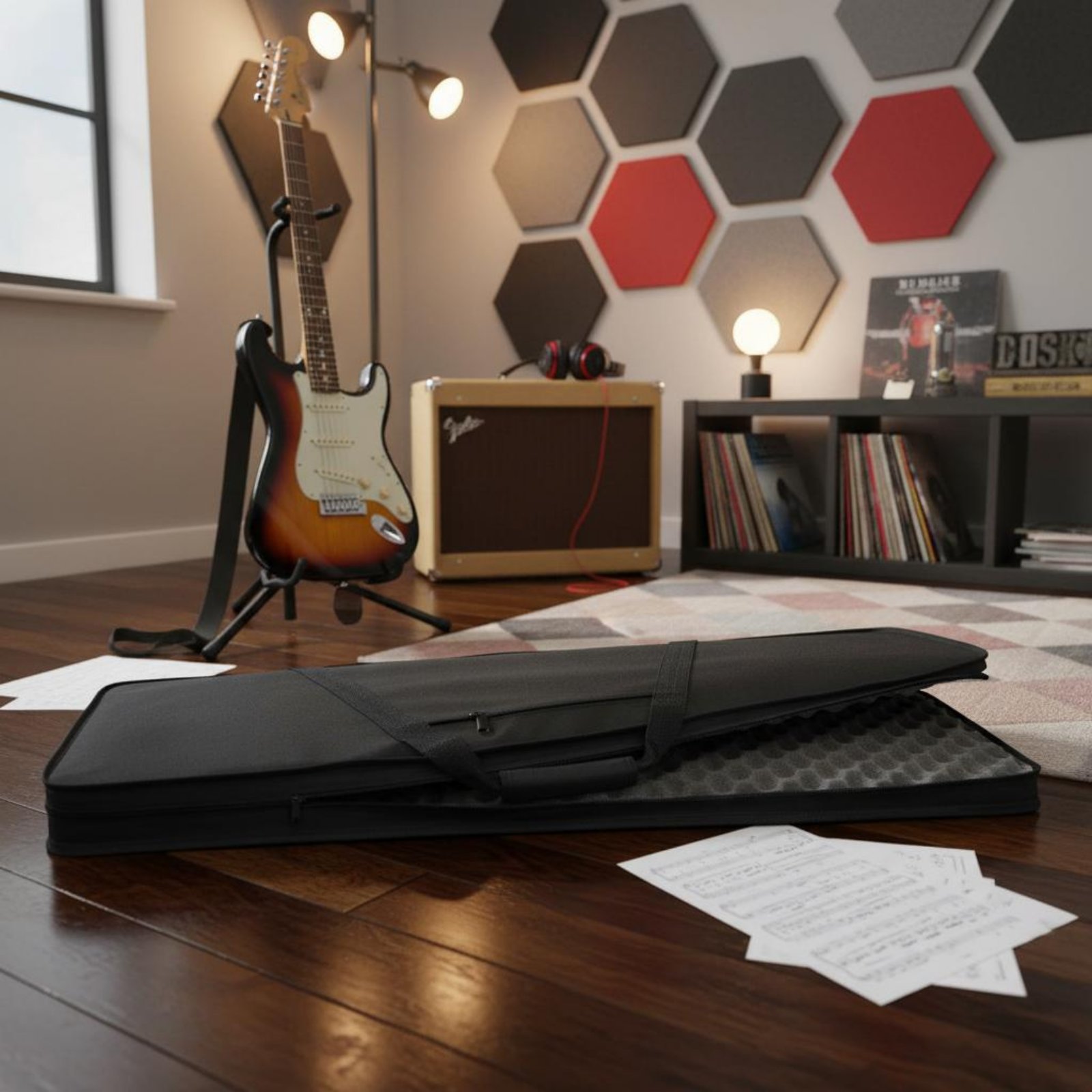 軽量フォームギターケース防水長方形ギターキャリングケース楽器 - Musical Instrument Music のレビューと価格