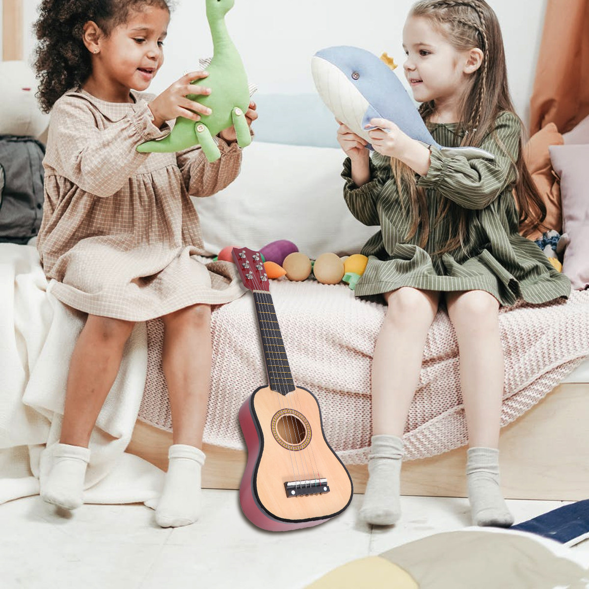 21 インチ子供用アコースティックフォークギターミニ木製初心 - Musical Instrument I Play のレビューと価格