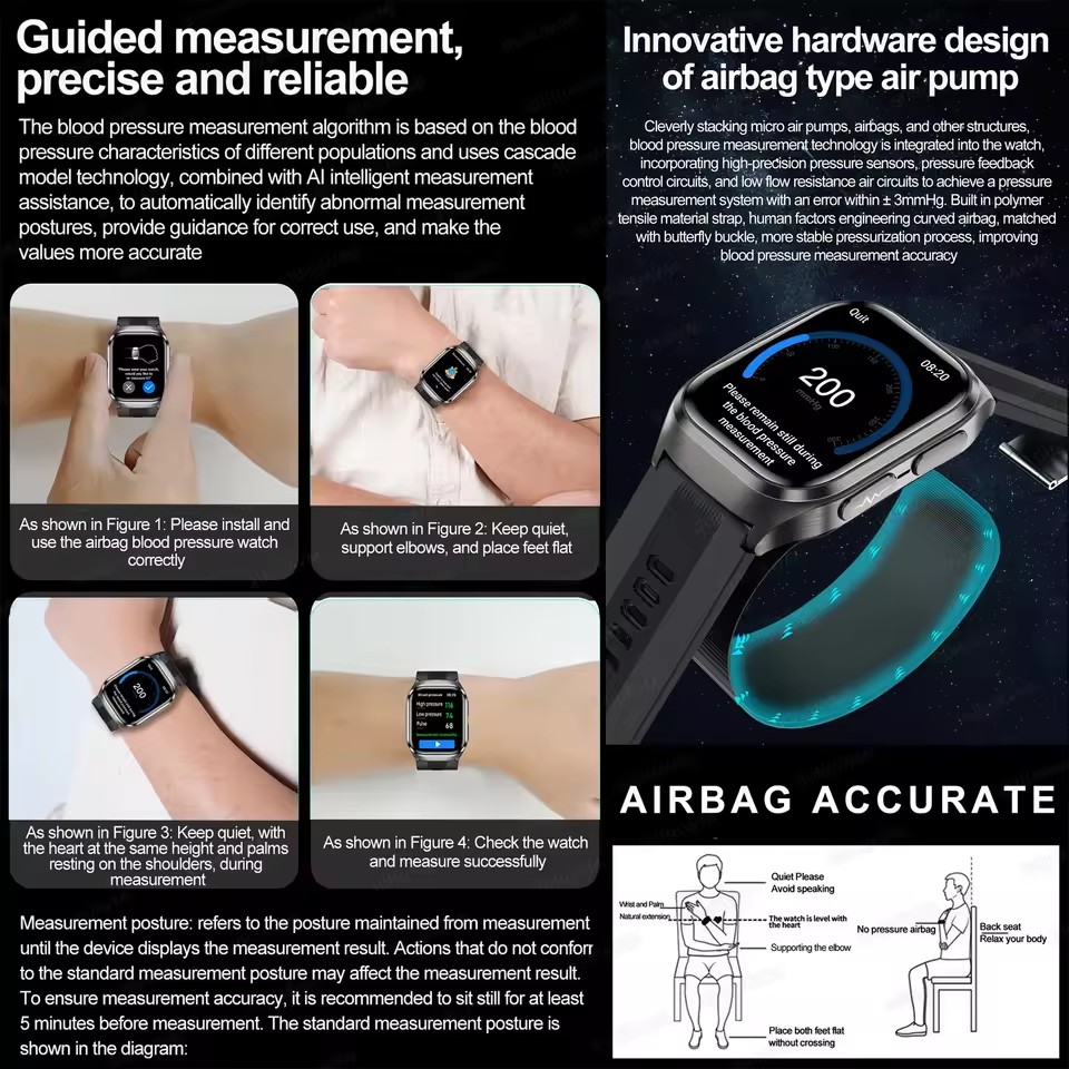 2026年新型AI診断エアポンプエアバッグ血圧スマートウォッ - Musical Instrument German のレビューと価格