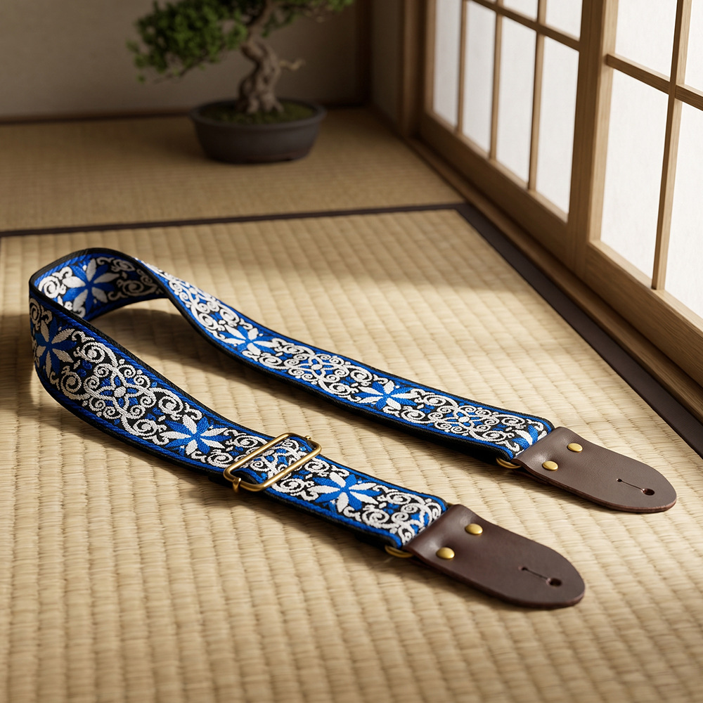 刺繍プリントギターストラップ ヴィンテージエスニックスタイル - Musical Instrument Art のレビューと価格