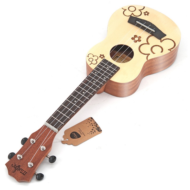 21インチ ウクレレ スプルース材 小花柄 ハワイ 4弦ギタ - Musical Instrument Hawaii のレビューと価格