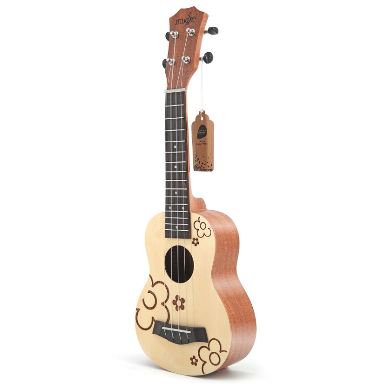 21インチ ウクレレ スプルース材 小花柄 ハワイ 4弦ギタ - Musical Instrument Hawaii のレビューと価格