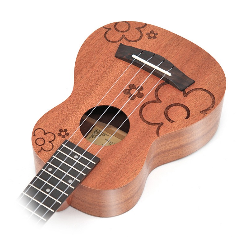 21インチ サペレウッド 花柄プリント ウクレレ 4弦 ハワ - Musical Instrument Hawaii のレビューと価格