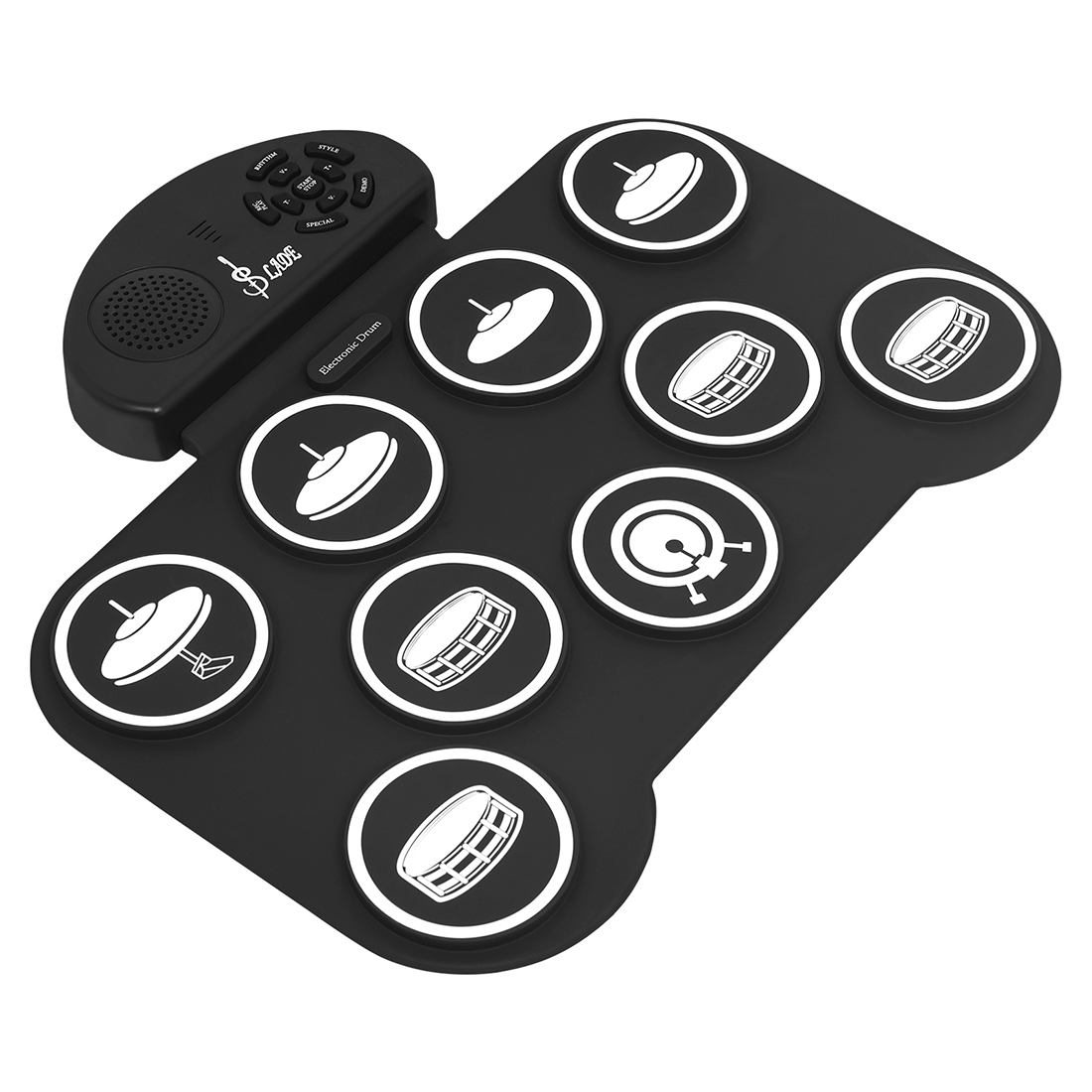 折りたたみ式9パッドロールアップ電子ドラムキット、ポータブル - Musical Instrument Drum のレビューと価格