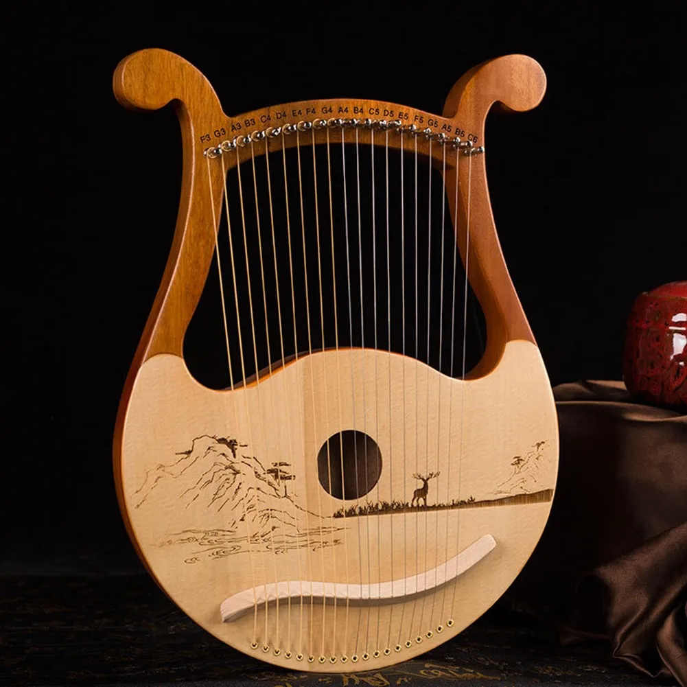 高品質 19 弦リラハープマホガニー楽器スペア弦付きチューニ - Musical Instrument Harp のレビューと価格